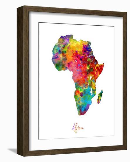 Africa Watercolor Map-Michael Tompsett-Framed Art Print