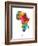 Africa Watercolor Map-Michael Tompsett-Framed Art Print