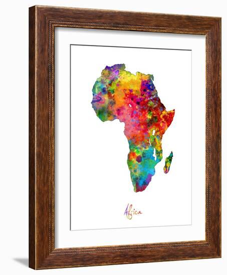 Africa Watercolor Map-Michael Tompsett-Framed Art Print