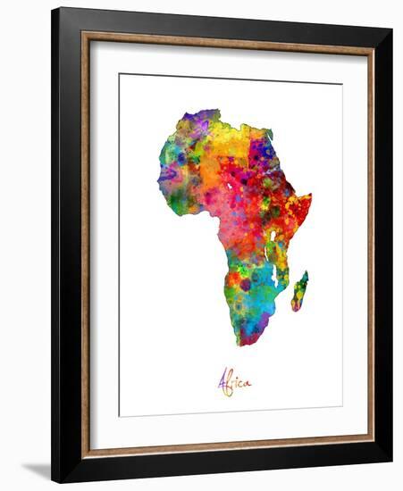 Africa Watercolor Map-Michael Tompsett-Framed Art Print