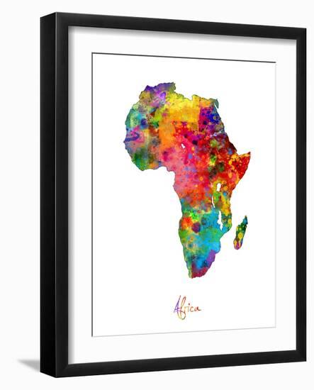 Africa Watercolor Map-Michael Tompsett-Framed Art Print