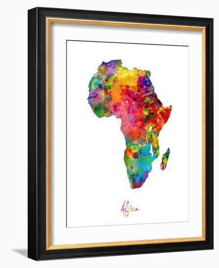 Africa Watercolor Map-Michael Tompsett-Framed Art Print