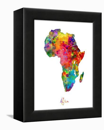 Africa Watercolor Map-Michael Tompsett-Framed Stretched Canvas