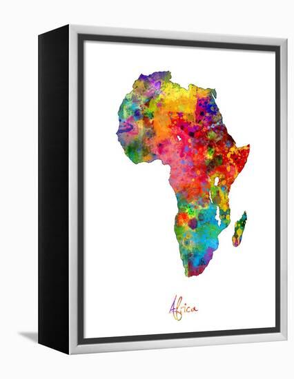 Africa Watercolor Map-Michael Tompsett-Framed Stretched Canvas