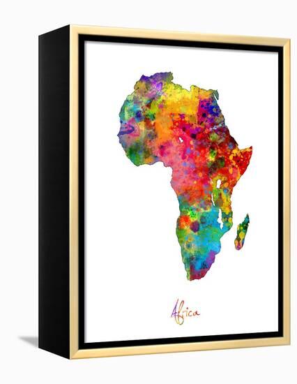 Africa Watercolor Map-Michael Tompsett-Framed Stretched Canvas