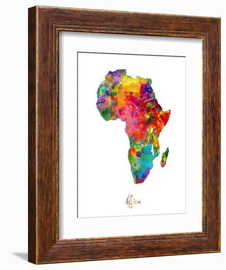 Africa Watercolor Map-Michael Tompsett-Framed Art Print