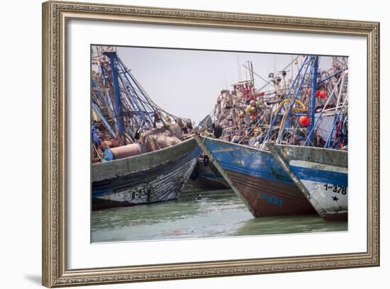 Africa, Western Sahara, Dakhla. Group of Rusting and Aged Fishing Boats-Alida Latham-Framed Photographic Print