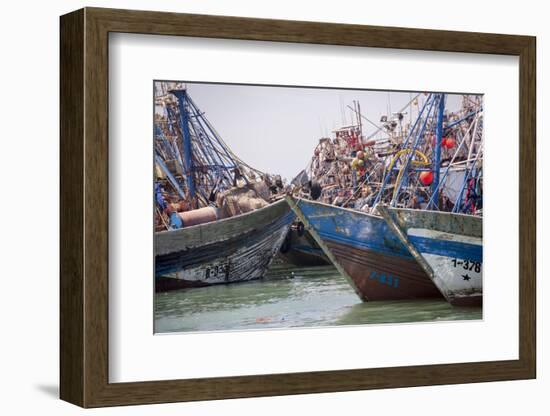 Africa, Western Sahara, Dakhla. Group of Rusting and Aged Fishing Boats-Alida Latham-Framed Photographic Print