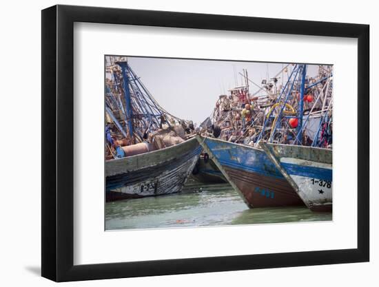 Africa, Western Sahara, Dakhla. Group of Rusting and Aged Fishing Boats-Alida Latham-Framed Photographic Print