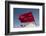 Africa, Western Sahara, Dakhla. the Flag of Morocco Blowing in the Wind-Alida Latham-Framed Photographic Print