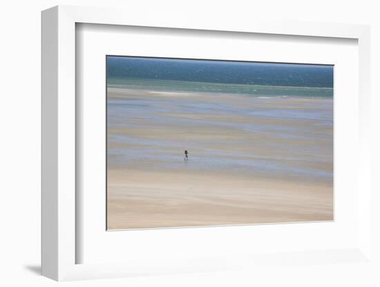 Africa, Western Sahara, Dakhla. Trist Walking Along the Beach of the Atlantic-Alida Latham-Framed Photographic Print