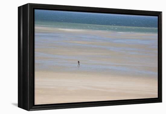 Africa, Western Sahara, Dakhla. Trist Walking Along the Beach of the Atlantic-Alida Latham-Framed Premier Image Canvas