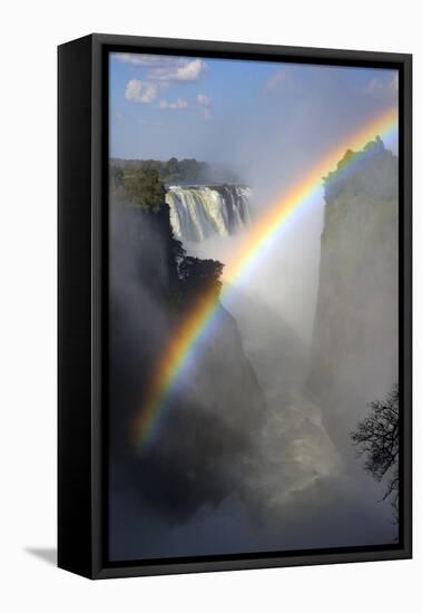 Africa, Zimbabwe, Victoria Falls. Rainbow over Falls-Jaynes Gallery-Framed Premier Image Canvas