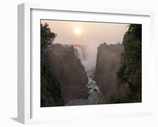 Africa, Zimbabwe, Victoria Falls. View of Waterfalls at Sunrise-Jaynes Gallery-Framed Photographic Print