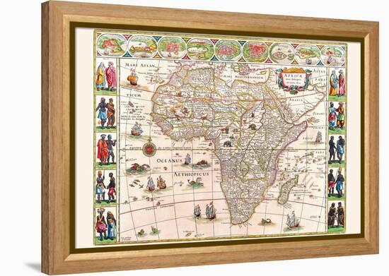 Africa-Willem Janszoon Blaeu-Framed Stretched Canvas