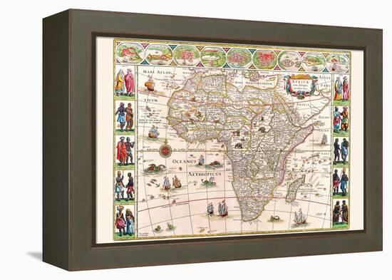 Africa-Willem Janszoon Blaeu-Framed Stretched Canvas