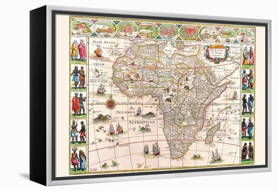 Africa-Willem Janszoon Blaeu-Framed Stretched Canvas