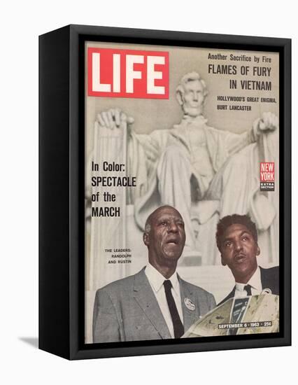 African American Activists Randolph and Rustin, Organizers of the Freedom March, September 6, 1963-Leonard Mccombe-Framed Premier Image Canvas