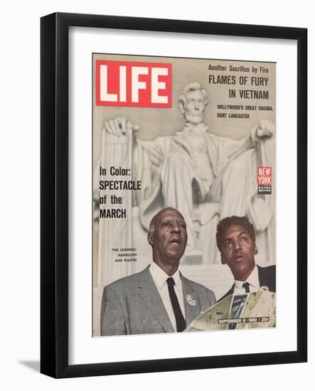 African American Activists Randolph and Rustin, Organizers of the Freedom March, September 6, 1963-Leonard Mccombe-Framed Photographic Print