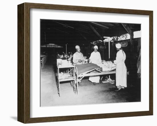 African American Army Nurses in Surgical Ward at Milne Bay, New Guinea, During World War 2-null-Framed Photo