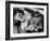 African American Baby Next to Cage of Canaries in a Shelter at School During Severe Flooding-Margaret Bourke-White-Framed Photographic Print