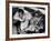 African American Baby Next to Cage of Canaries in a Shelter at School During Severe Flooding-Margaret Bourke-White-Framed Photographic Print