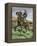 African-American Buffalo Soldier Riding a Frisky Horse Fresh from the Herd, 1880s-null-Framed Premier Image Canvas
