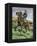 African-American Buffalo Soldier Riding a Frisky Horse Fresh from the Herd, 1880s-null-Framed Premier Image Canvas