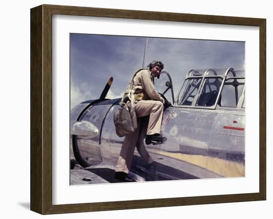 African American Cadet L. Deitz at the Naval Air Base-null-Framed Photo