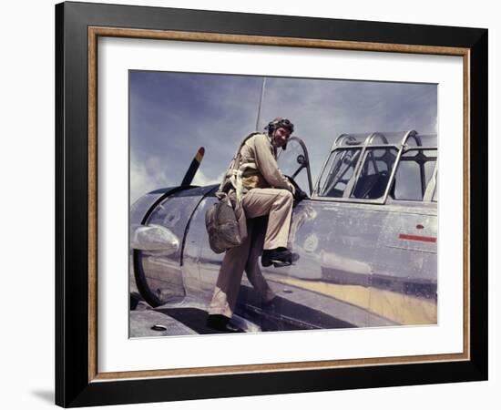 African American Cadet L. Deitz at the Naval Air Base-null-Framed Photo