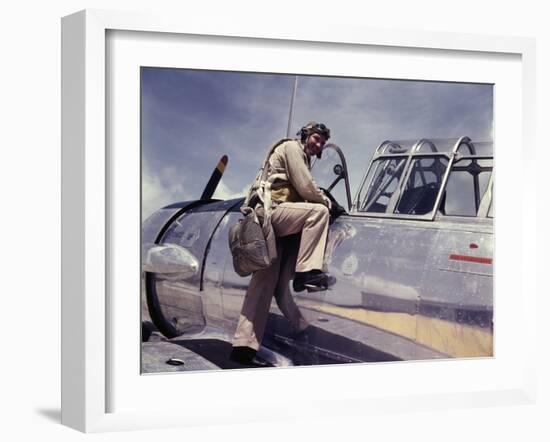 African American Cadet L. Deitz at the Naval Air Base-null-Framed Photo