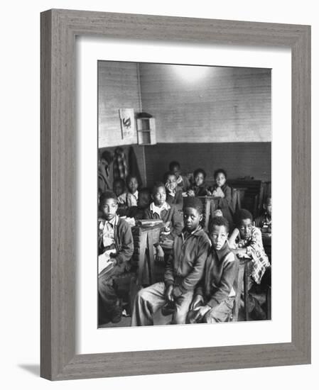 African-American Children in Segregated School Classroom-null-Framed Photographic Print