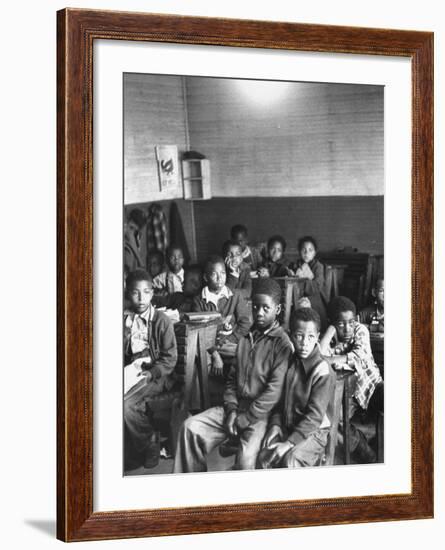 African-American Children in Segregated School Classroom-null-Framed Photographic Print