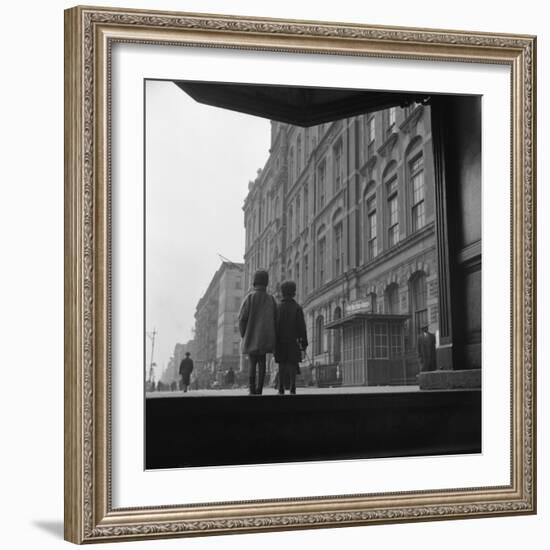 African American Children Walking Together in Harlem, 1940 by Gordon Parks-null-Framed Photo