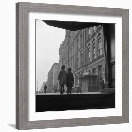 African American Children Walking Together in Harlem, 1940 by Gordon Parks-null-Framed Photo