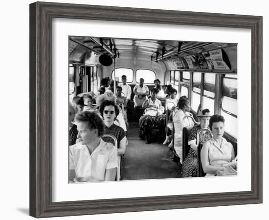 African American Citizens Sitting in the Rear of the Bus in Compliance with Florida Segregation Law-Stan Wayman-Framed Photographic Print