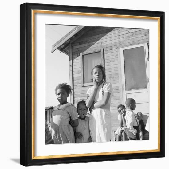 African-American family in California, 1939-Dorothea Lange-Framed Photographic Print