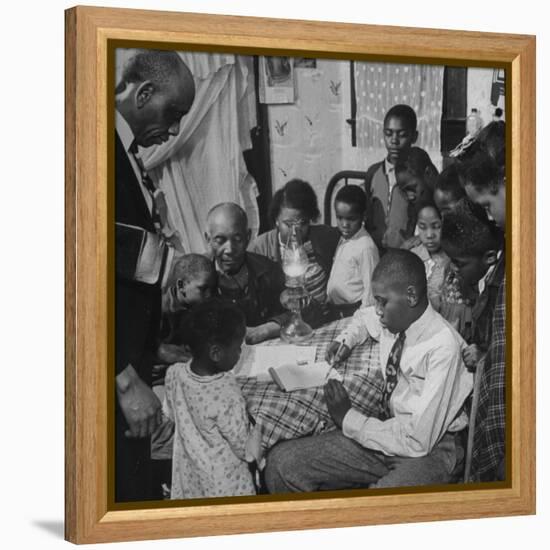 African American Family in the Memphis Area, Where Richard Wright Wrote the Book Called "Black Boy"-Ed Clark-Framed Premier Image Canvas