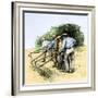 African American Field Hands Hooking Up Sugar Cane in Louisiana, c.1800-null-Framed Giclee Print