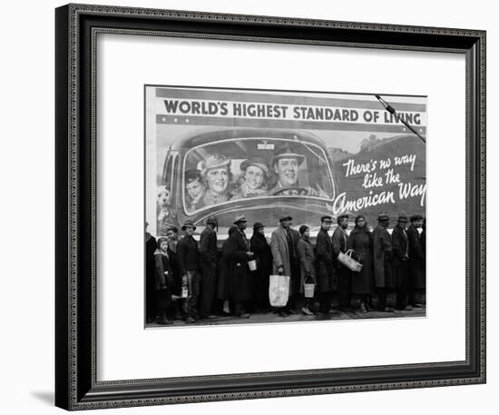 African American Flood Victims Lined Up to Get Food and Clothing From Red Cross Relief Station-Margaret Bourke-White-Framed Premium Photographic Print