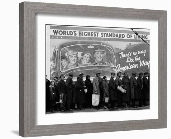 African American Flood Victims Lined Up to Get Food and Clothing From Red Cross Relief Station-Margaret Bourke-White-Framed Photographic Print