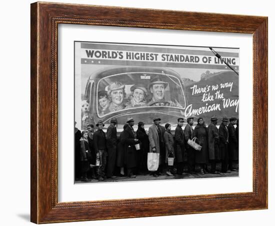 African American Flood Victims Lined Up to Get Food and Clothing From Red Cross Relief Station-Margaret Bourke-White-Framed Photographic Print