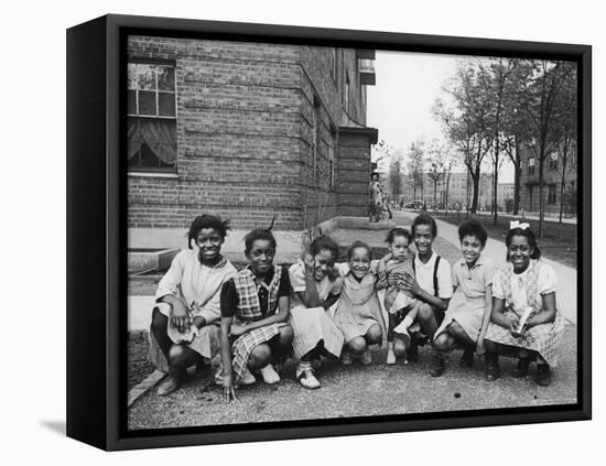 African American Girls Posing on the South Side of Chicago-Gordon Coster-Framed Premier Image Canvas