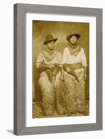 African American & Hispanic Cowboys-null-Framed Art Print