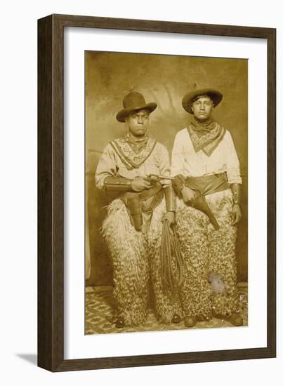 African American & Hispanic Cowboys-null-Framed Art Print