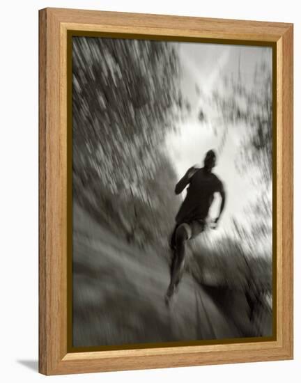 African American Male on a Training Run, New York, New York, USA-Chris Trotman-Framed Premier Image Canvas