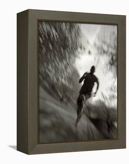 African American Male on a Training Run, New York, New York, USA-Chris Trotman-Framed Premier Image Canvas