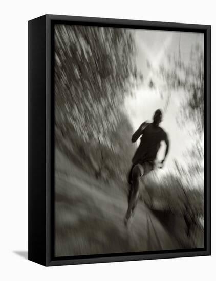 African American Male on a Training Run, New York, New York, USA-Chris Trotman-Framed Premier Image Canvas