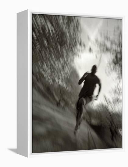 African American Male on a Training Run, New York, New York, USA-Chris Trotman-Framed Premier Image Canvas