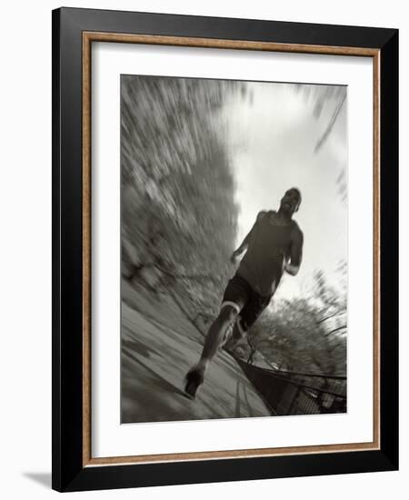 African American Male on a Training Run, New York, New York, USA-Chris Trotman-Framed Photographic Print